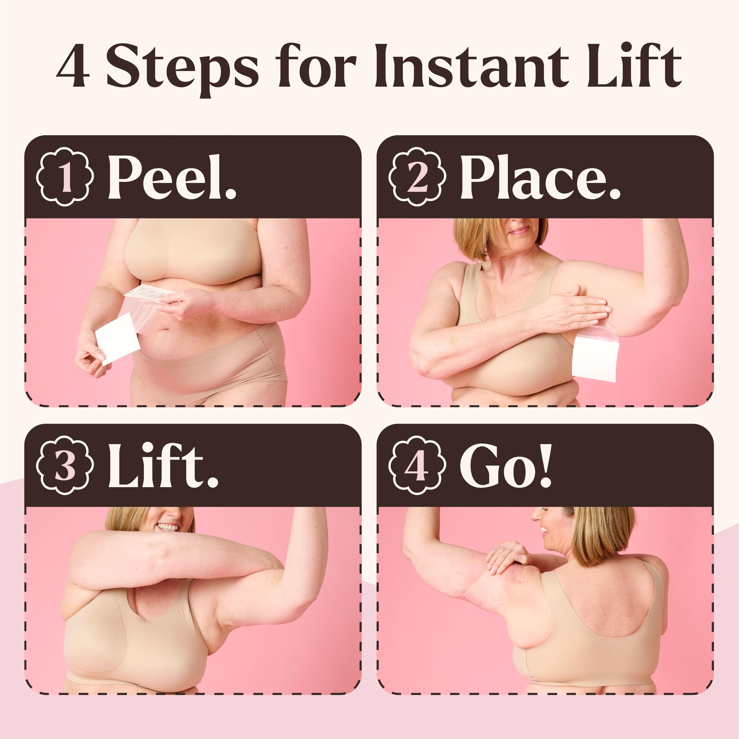 Instant Lifts resultado antes y después en brazo, realce visible inmediato