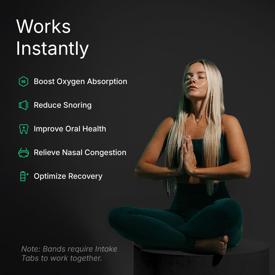 Intake: banda de respiración colocada con comodidad sin presión en la nariz.