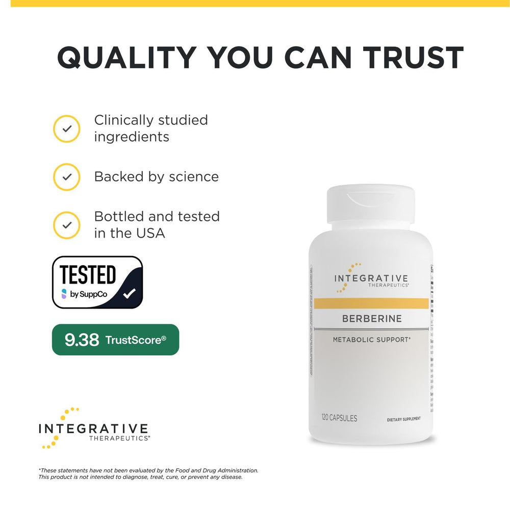 Integrative Therapeutics cápsulas junto a plato con comida para mejor absorción
