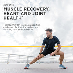 Integrative Therapeutics frasco junto a pesas, sugiere apoyo post-entrenamiento
