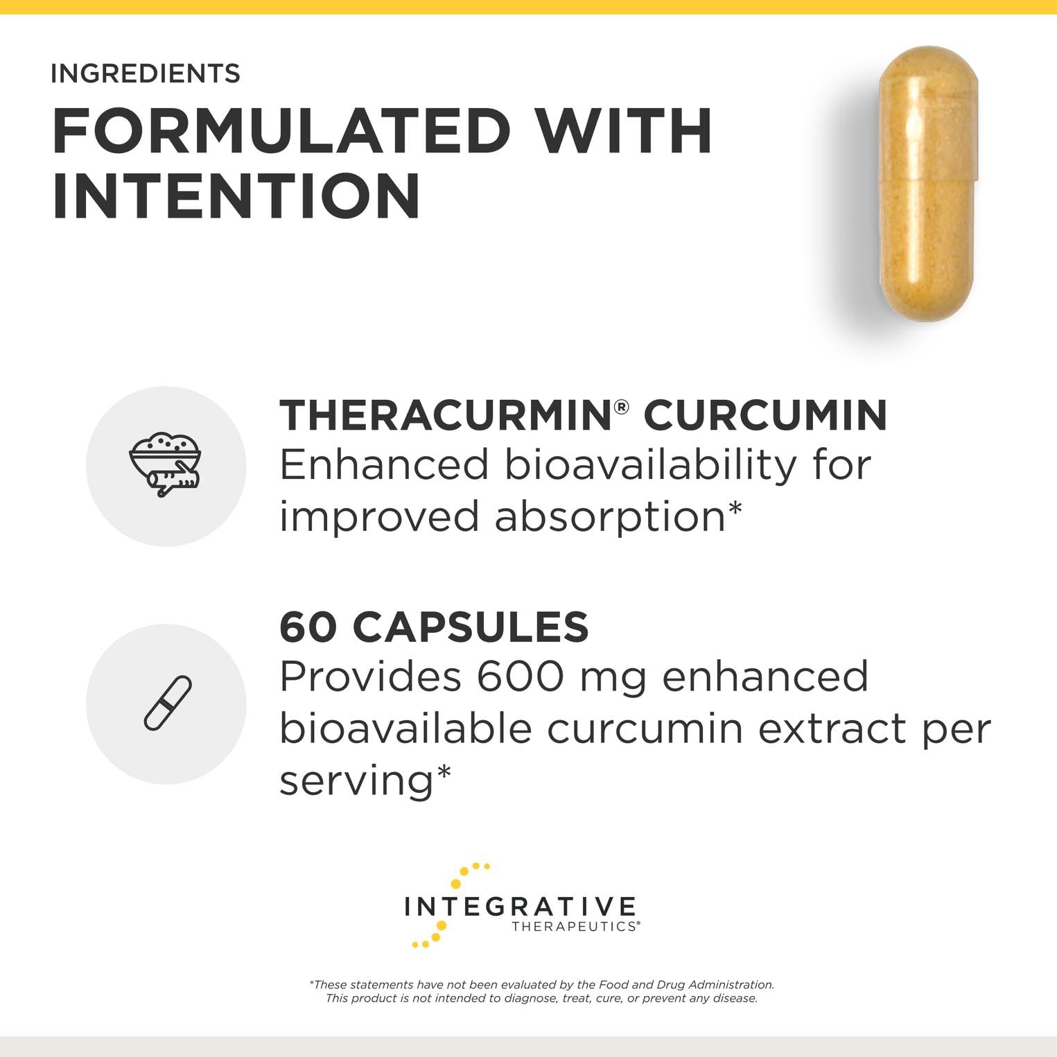 Integrative Therapeutics cápsula en mano para comparar tamaño y comodidad