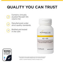 Integrative Therapeutics cápsula junto a alimentos ricos en calcio para contexto