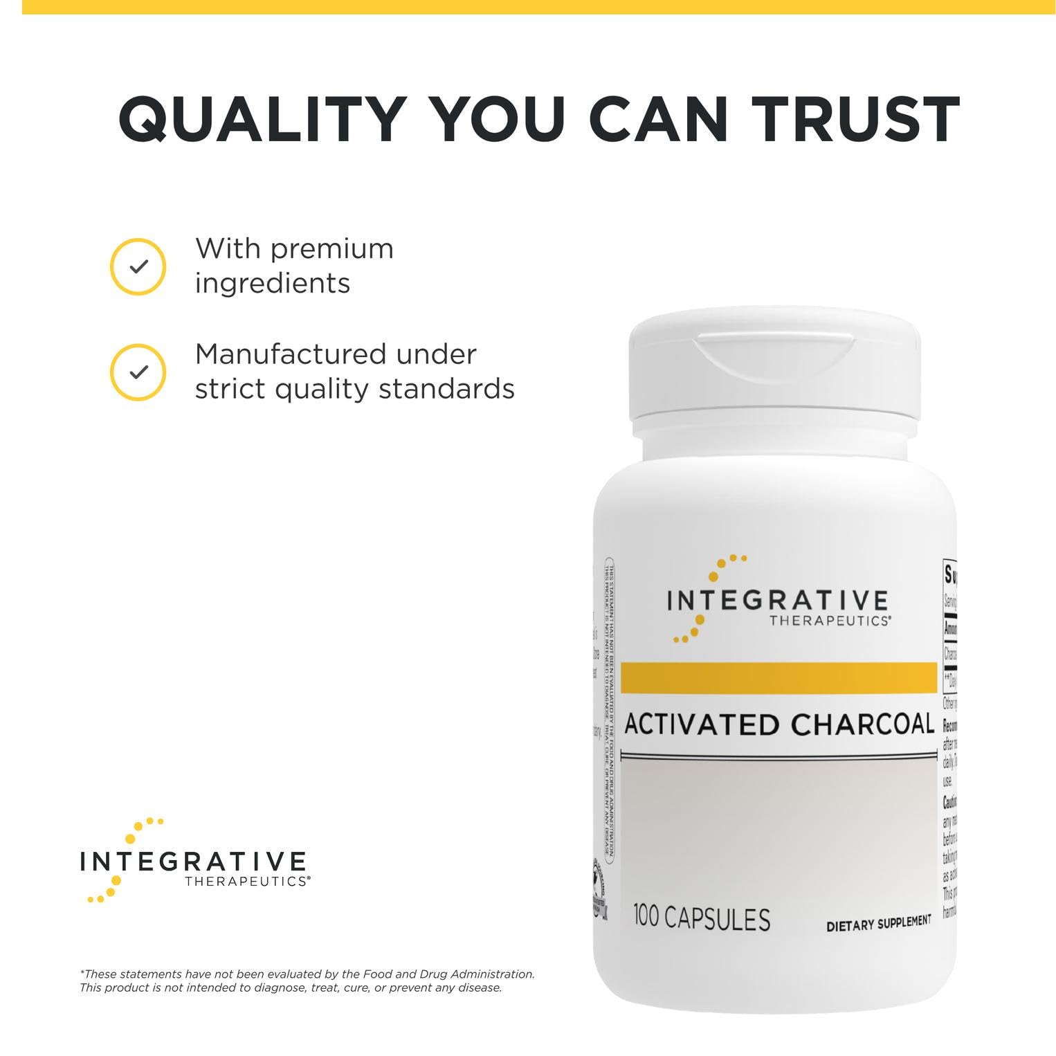 Integrative Therapeutics cápsulas dispuestas en bandeja, ventaja de dosis y almacenamiento