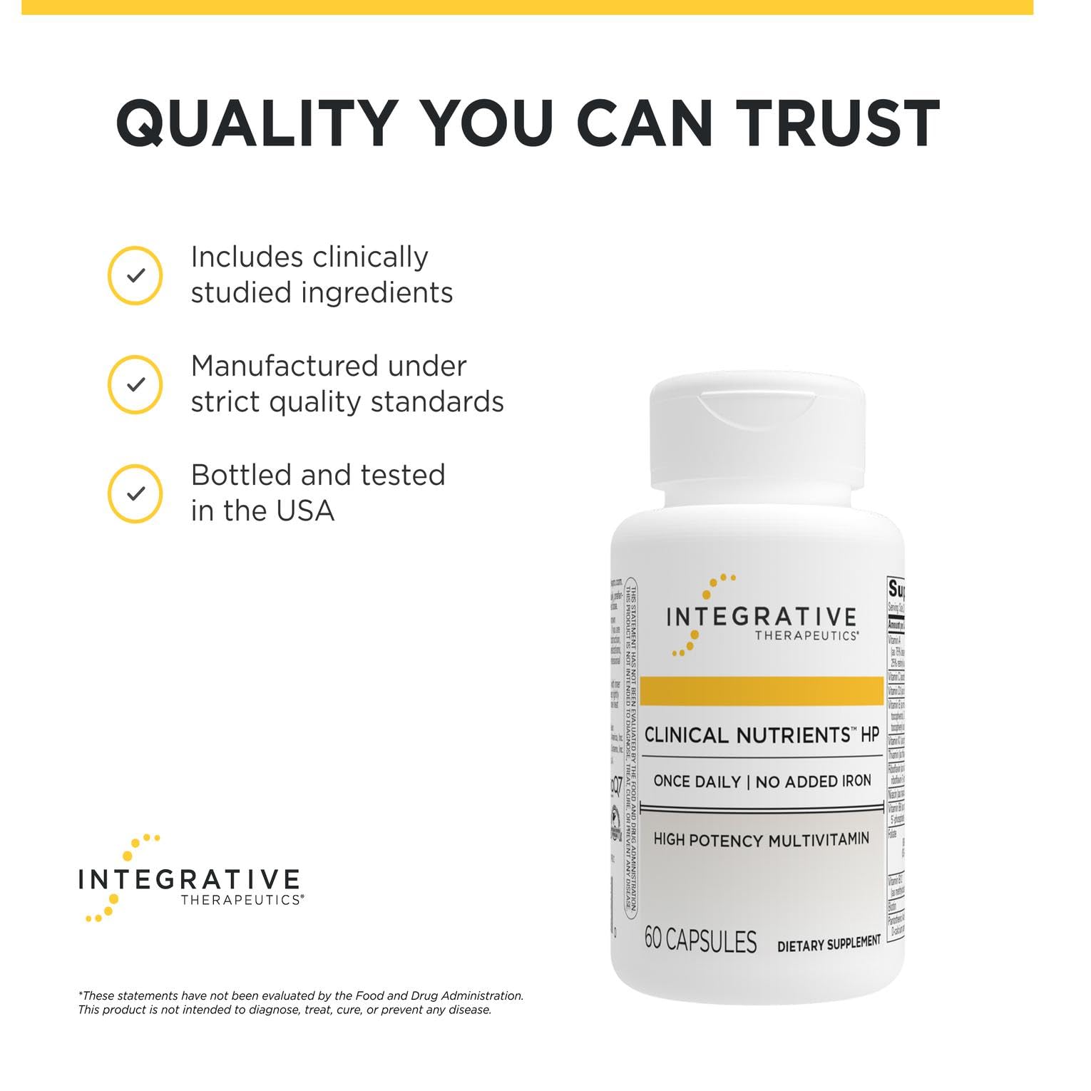 Integrative Therapeutics frasco abierto con 60 cápsulas, conveniencia para dos meses
