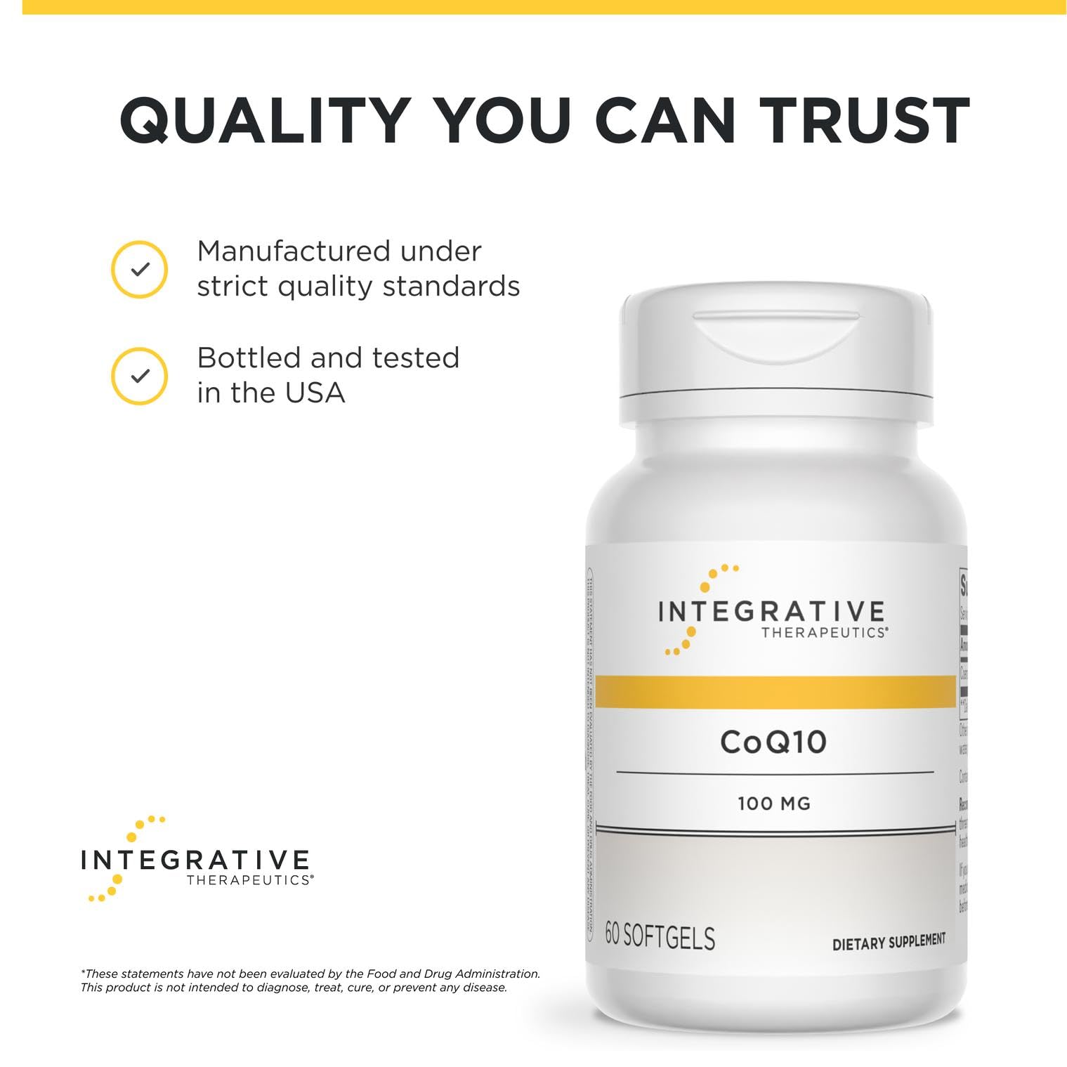 Etiqueta nutricional de Integrative Therapeutics CoQ10 con información de dosis