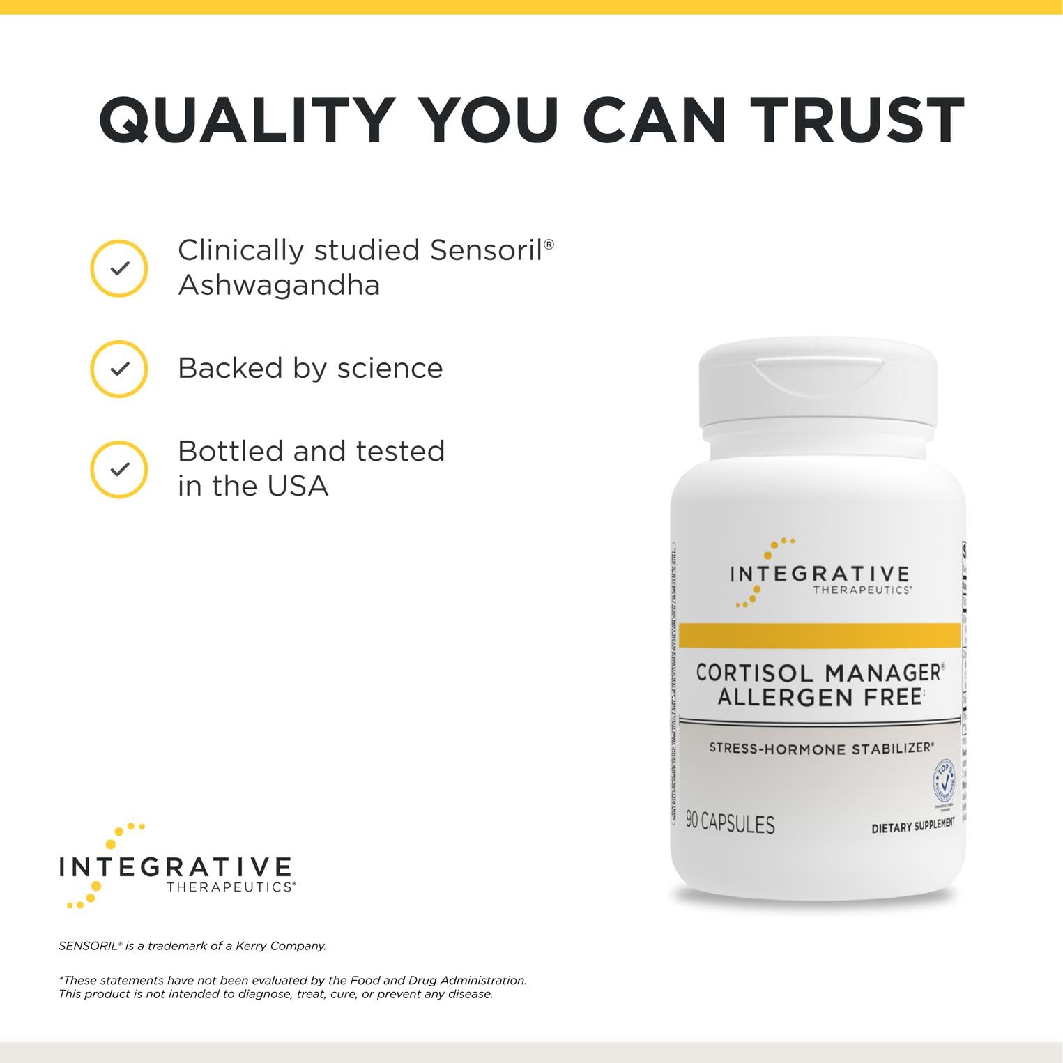 Integrative Therapeutics etiqueta nutricional mostrando ingredientes clave y transparencia