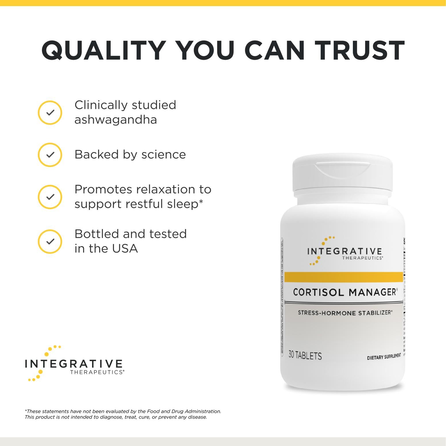 Integrative Therapeutics etiqueta nutricional clara que transmite transparencia