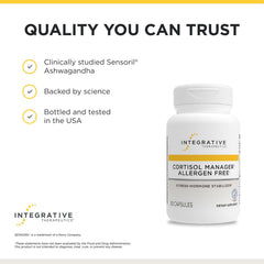 Integrative Therapeutics etiqueta nutricional mostrando ingredientes clave y transparencia