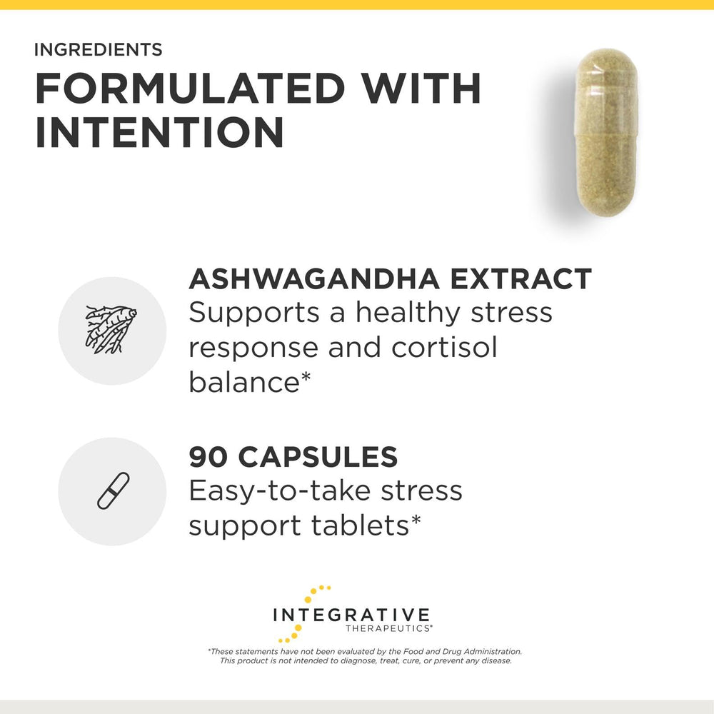 Integrative Therapeutics ingredientes ashwagandha y L-teanina para relajación