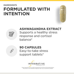 Integrative Therapeutics ingredientes ashwagandha y L-teanina para relajación