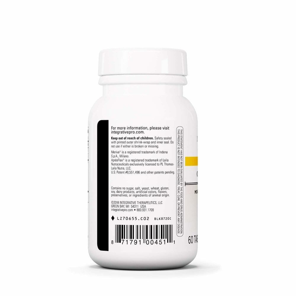 Integrative Therapeutics Curcumax Pro etiqueta con información de ingredientes y beneficios