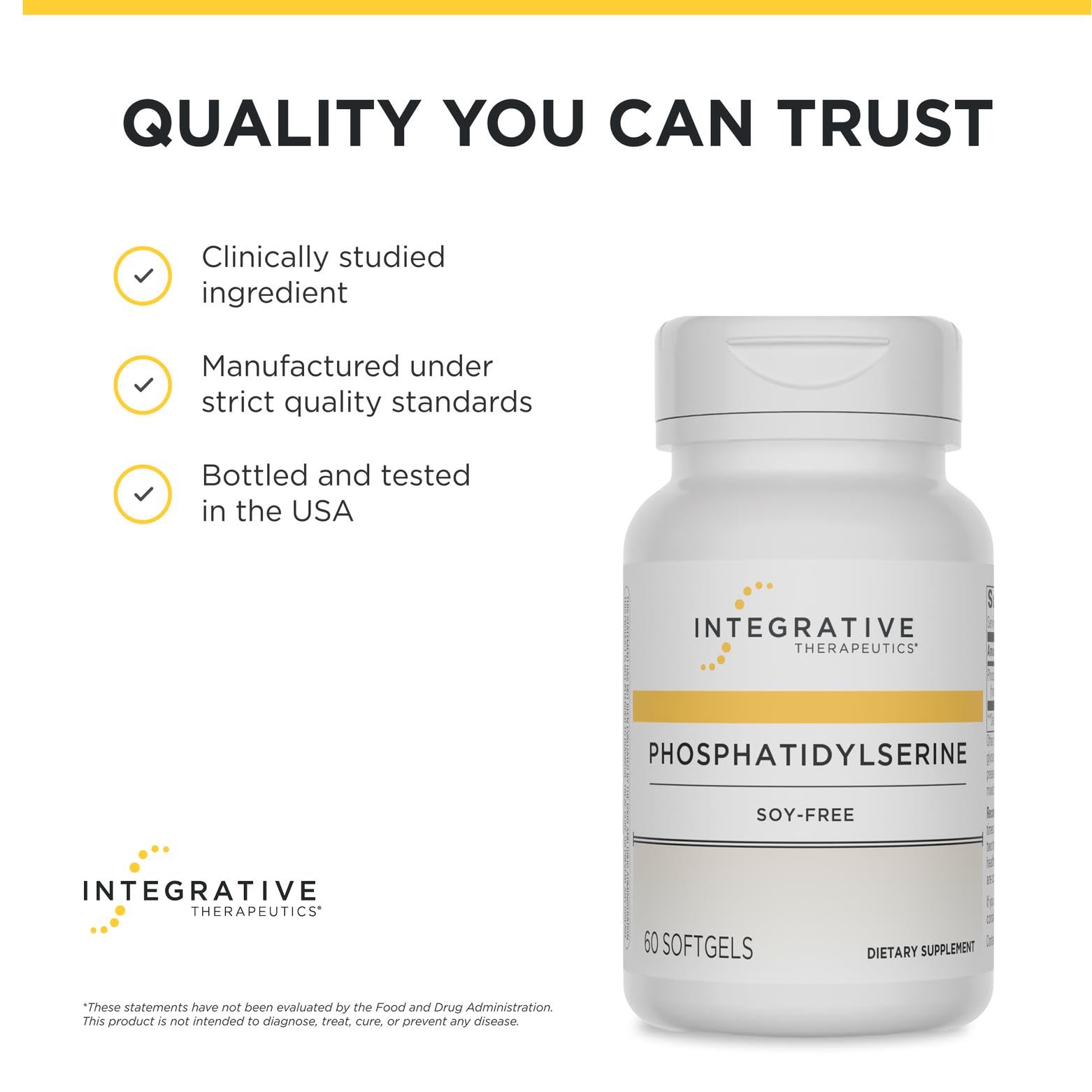Integrative Therapeutics etiqueta con lista de ingredientes y atributos limpios