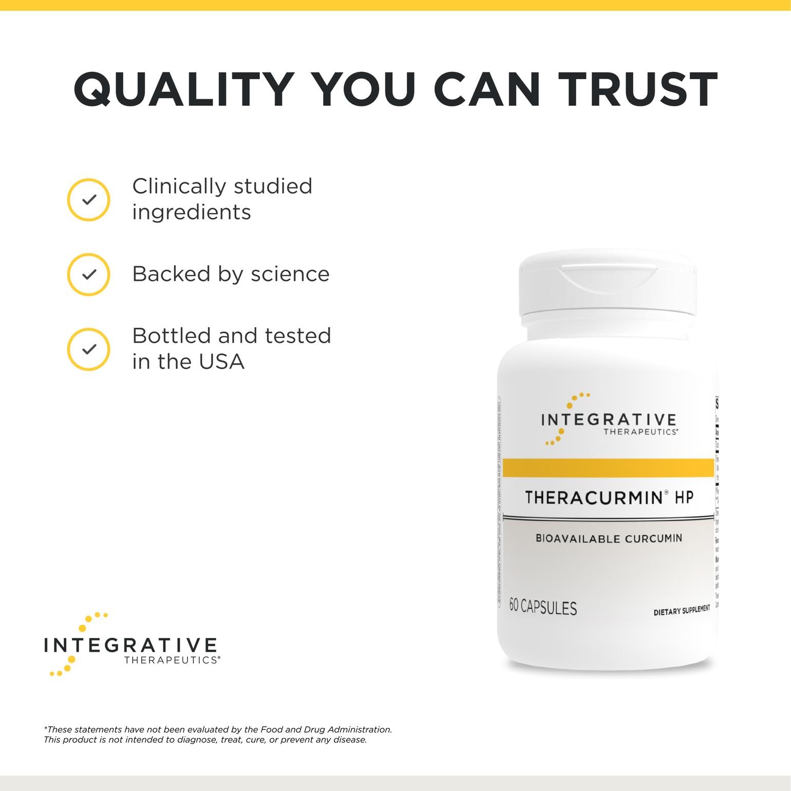 Integrative Therapeutics etiqueta con lista de ingredientes y calidad mostrada