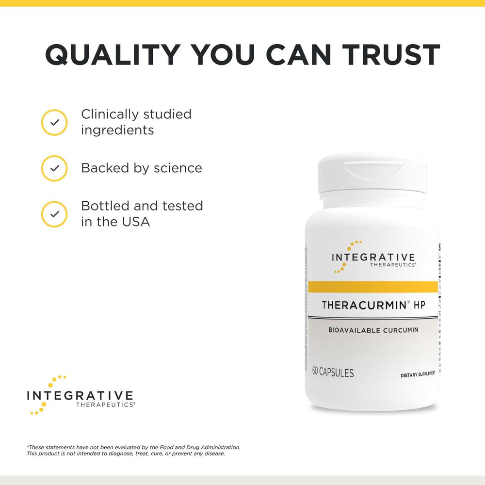 Integrative Therapeutics etiqueta con lista de ingredientes y calidad mostrada