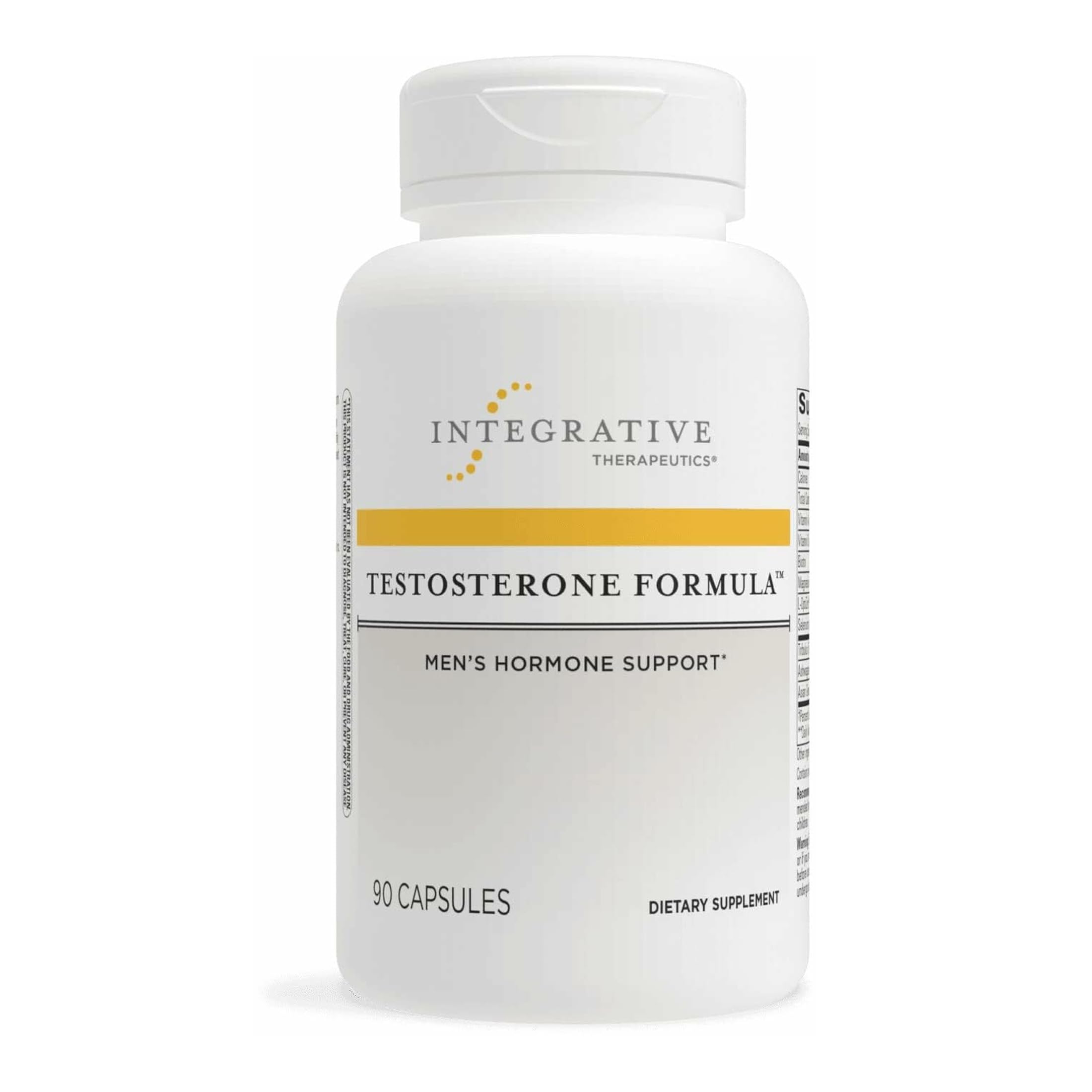 Integrative Therapeutics frasco delante mostrando etiqueta y beneficio de apoyo masculino