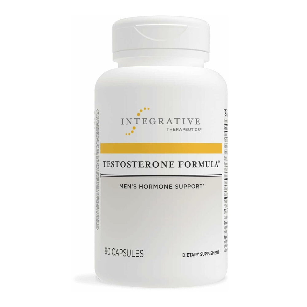 Integrative Therapeutics frasco delante mostrando etiqueta y beneficio de apoyo masculino