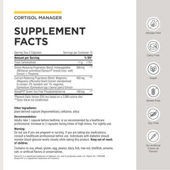 Integrative Therapeutics ingredientes ashwagandha y L-teanina para calma