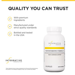 Integrative Therapeutics ingredientes botánicos como ginseng y Tribulus enfatizando naturalidad