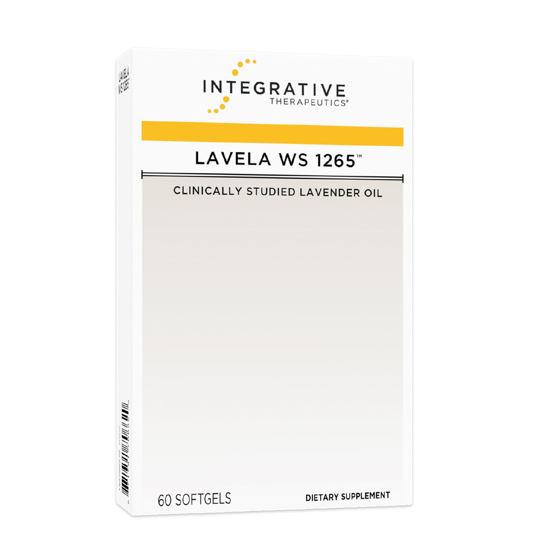 Integrative Therapeutics envase frontal mostrando Lavela WS 1265 y beneficios claros