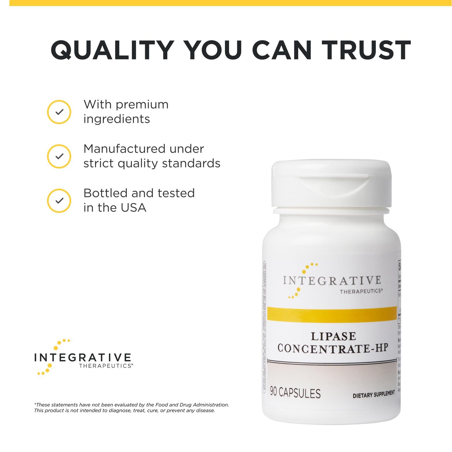 Integrative Therapeutics etiqueta con información nutricional y transparencia de ingredientes