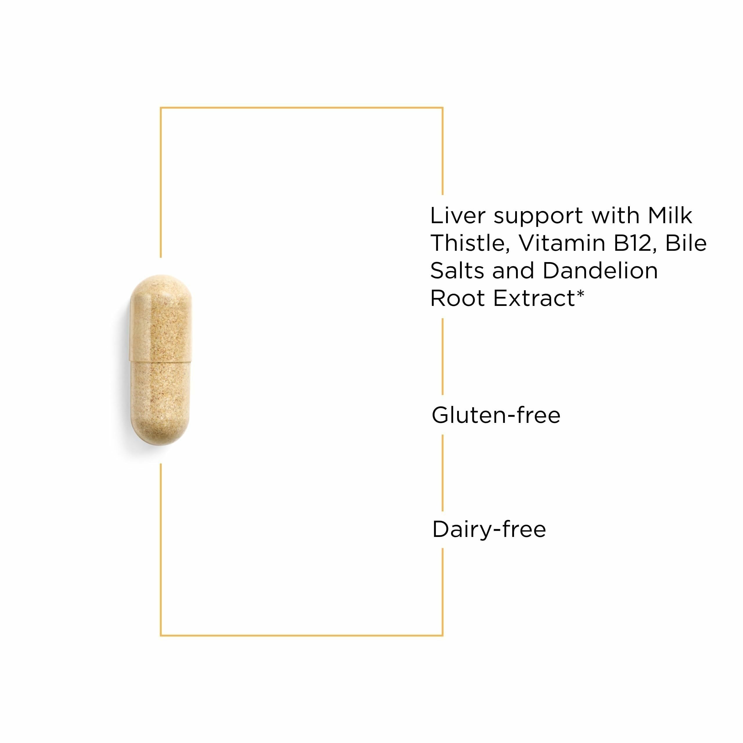 Integrative Therapeutics ingredientes primarios como cardo mariano y colina, destaca la composición
