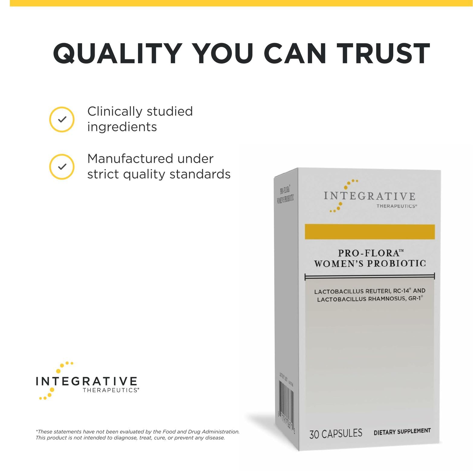 Integrative Therapeutics cápsula al lado de una moneda para comparar tamaño