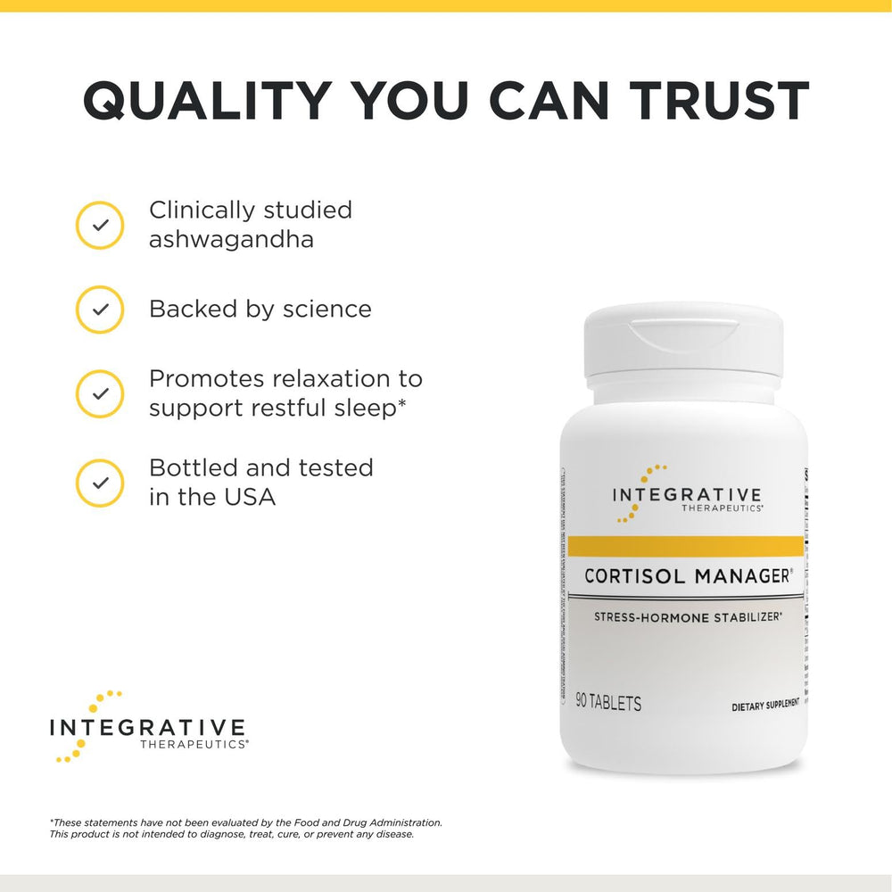 Integrative Therapeutics producto en mesa junto a ritual nocturno calmante