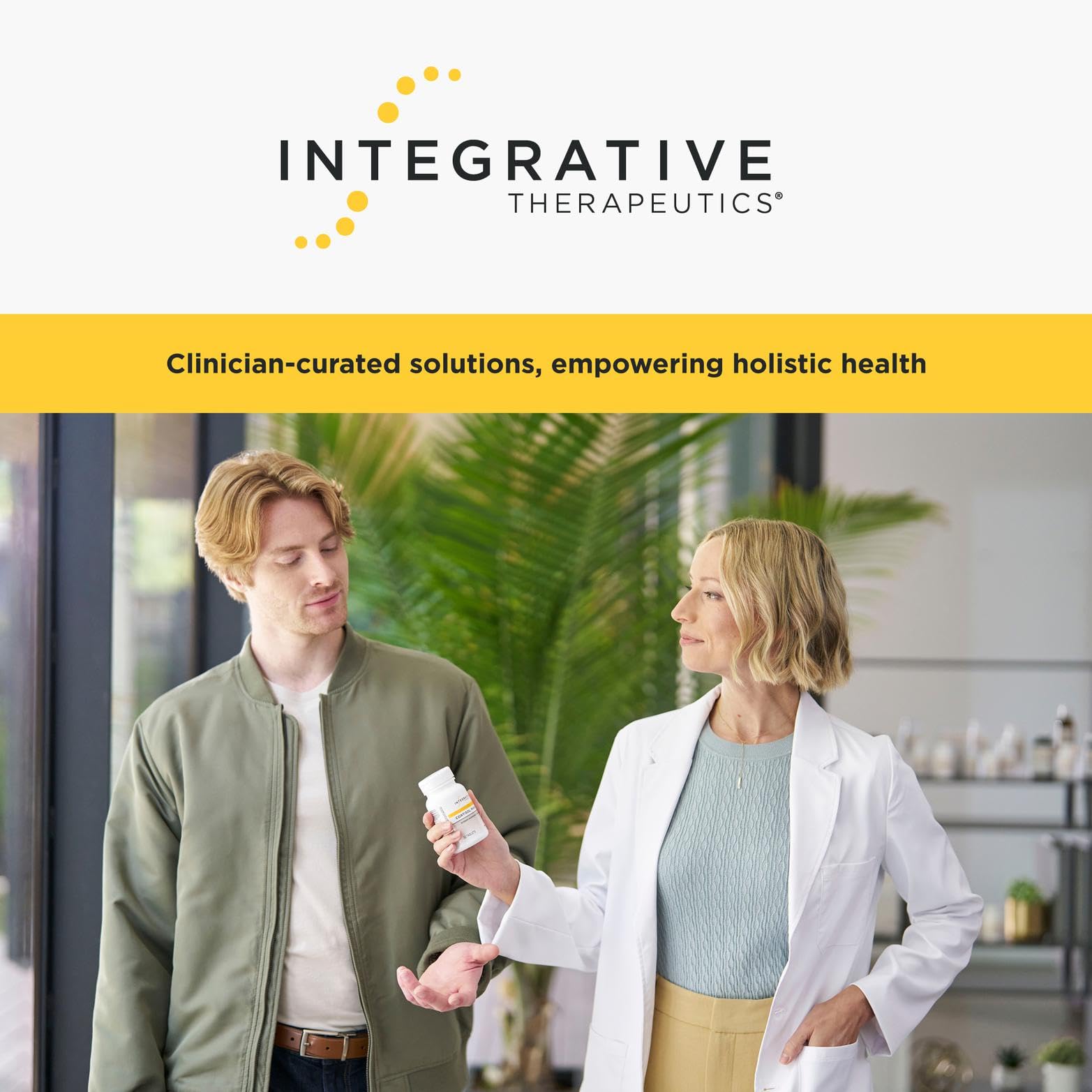 Integrative Therapeutics escenario de cocina mostrando uso diario y estilo de vida saludable