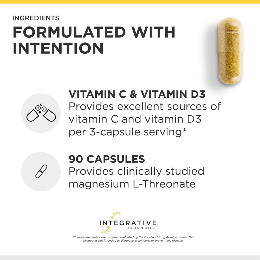 Integrative Therapeutics comparación de tamaño de cápsula con mano para escala
