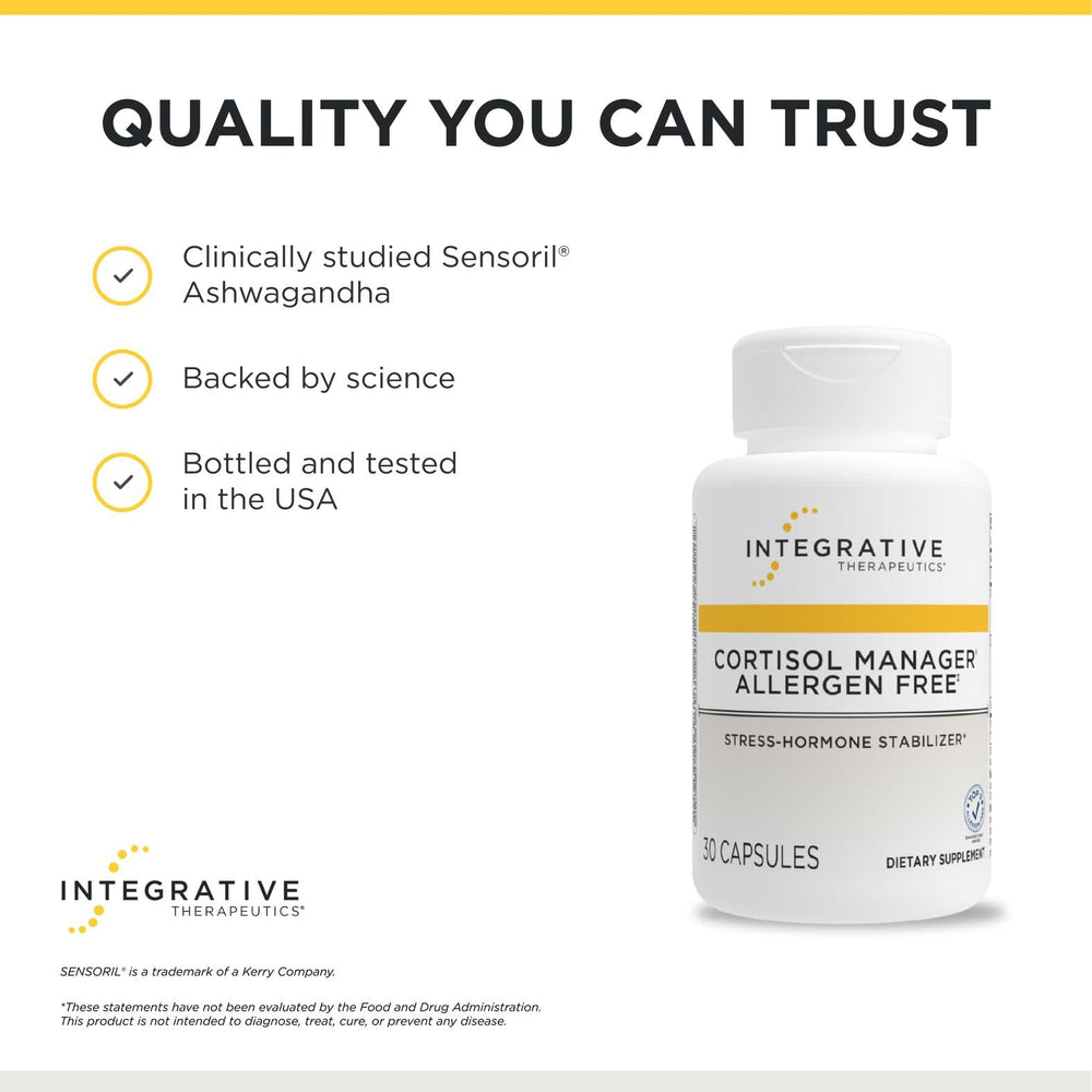 Integrative Therapeutics cápsula junto a mano mostrando tamaño real