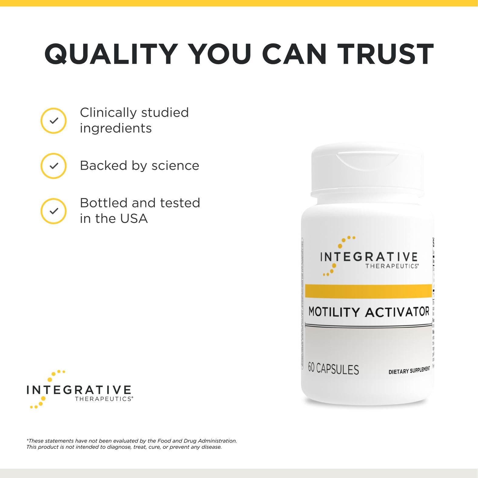 Integrative Therapeutics frasco junto a objeto para referencia de tamaño
