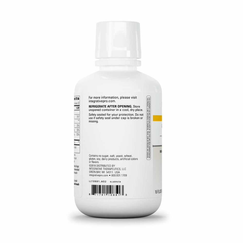 Integrative Therapeutics detalle del líquido berry mostrando textura y fácil ingestión