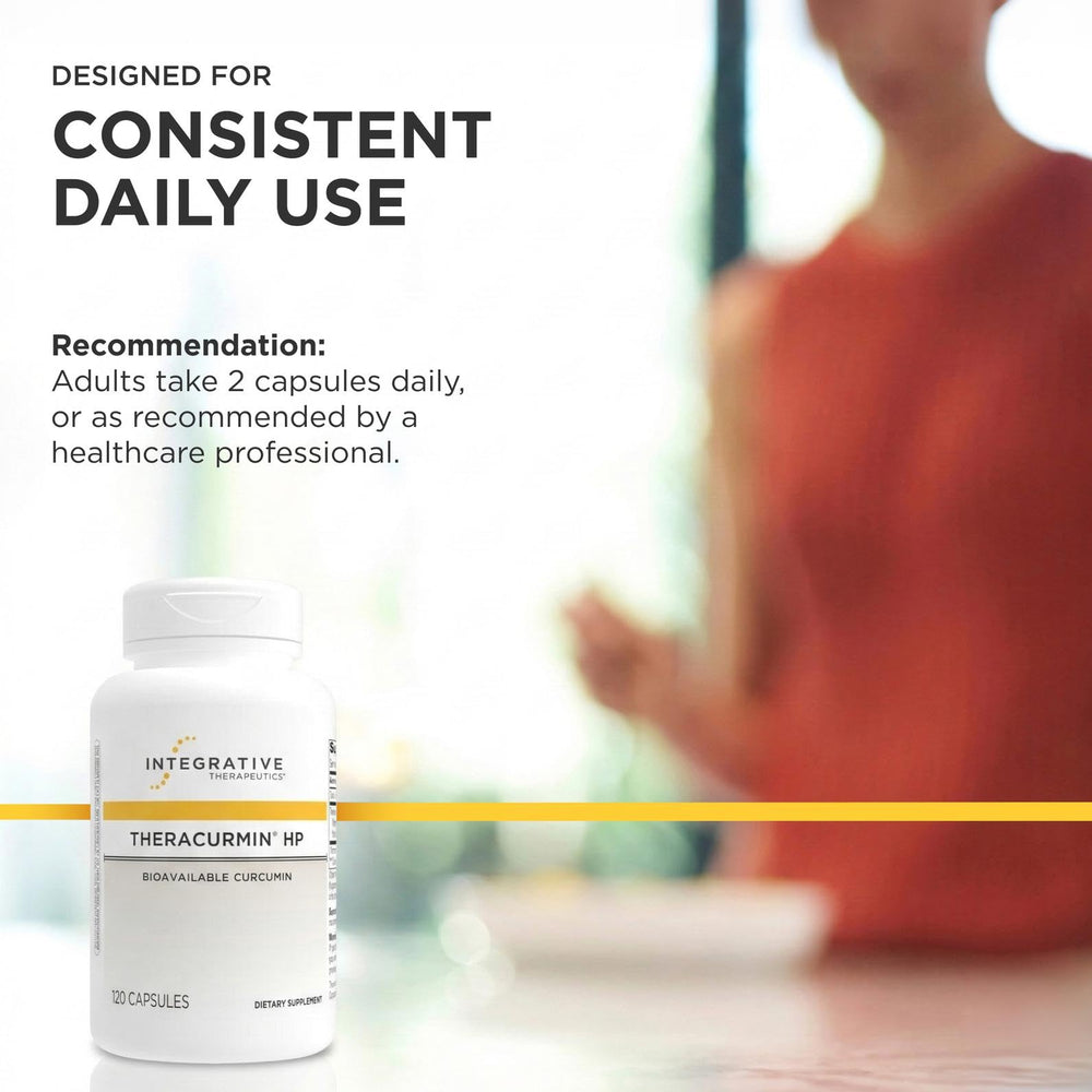 Integrative Therapeutics Theracurmin HP etiqueta de ingredientes mostrando transparencia y pureza