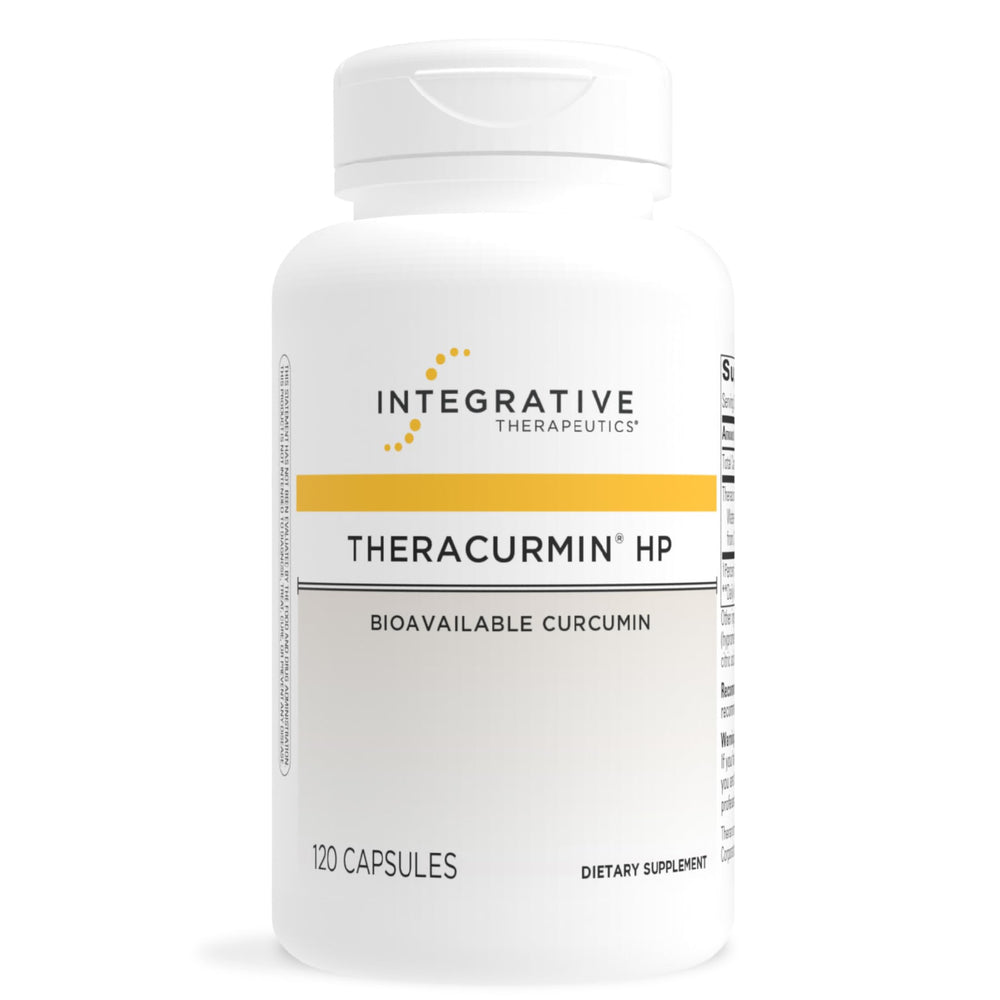 Integrative Therapeutics Theracurmin HP frontal mostrando el envase y beneficio de absorción