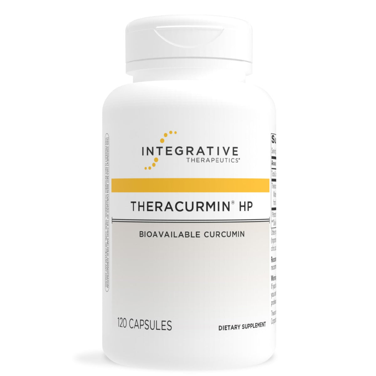 Integrative Therapeutics Theracurmin HP frontal mostrando el envase y beneficio de absorción