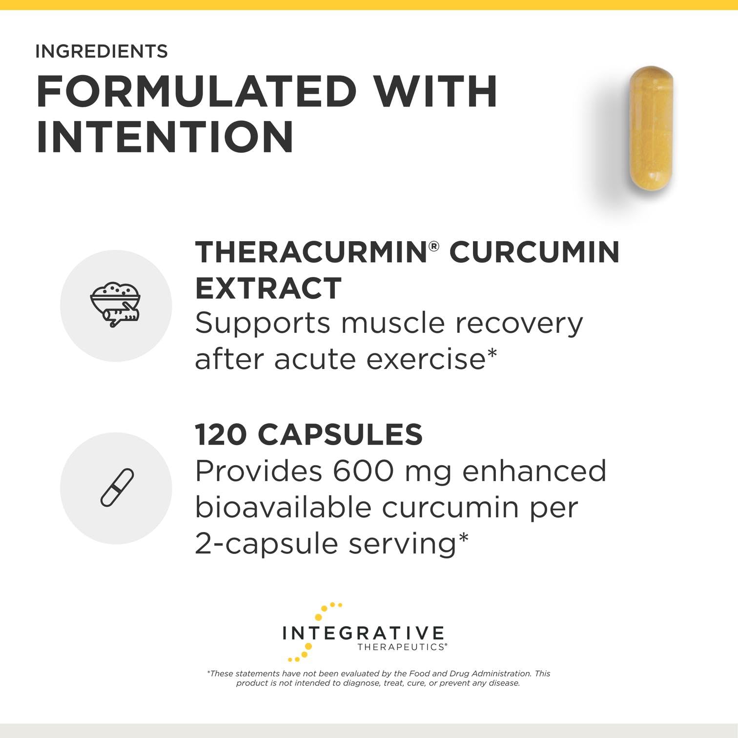 Integrative Therapeutics Theracurmin HP cápsula abierta y polvo resaltando formulación biodisponible
