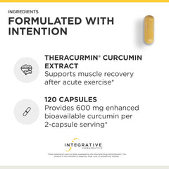 Integrative Therapeutics Theracurmin HP cápsula abierta y polvo resaltando formulación biodisponible