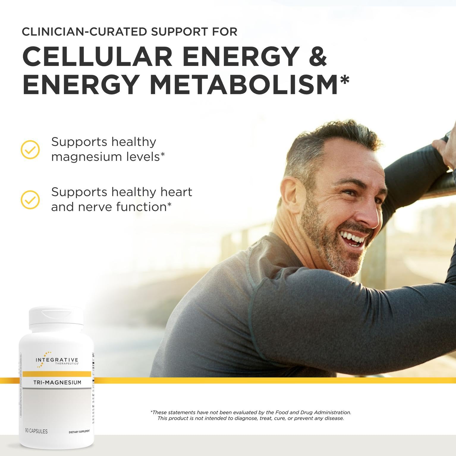 Integrative Therapeutics Tri-Magnesium cápsulas detalle para fácil ingestión y dosificación