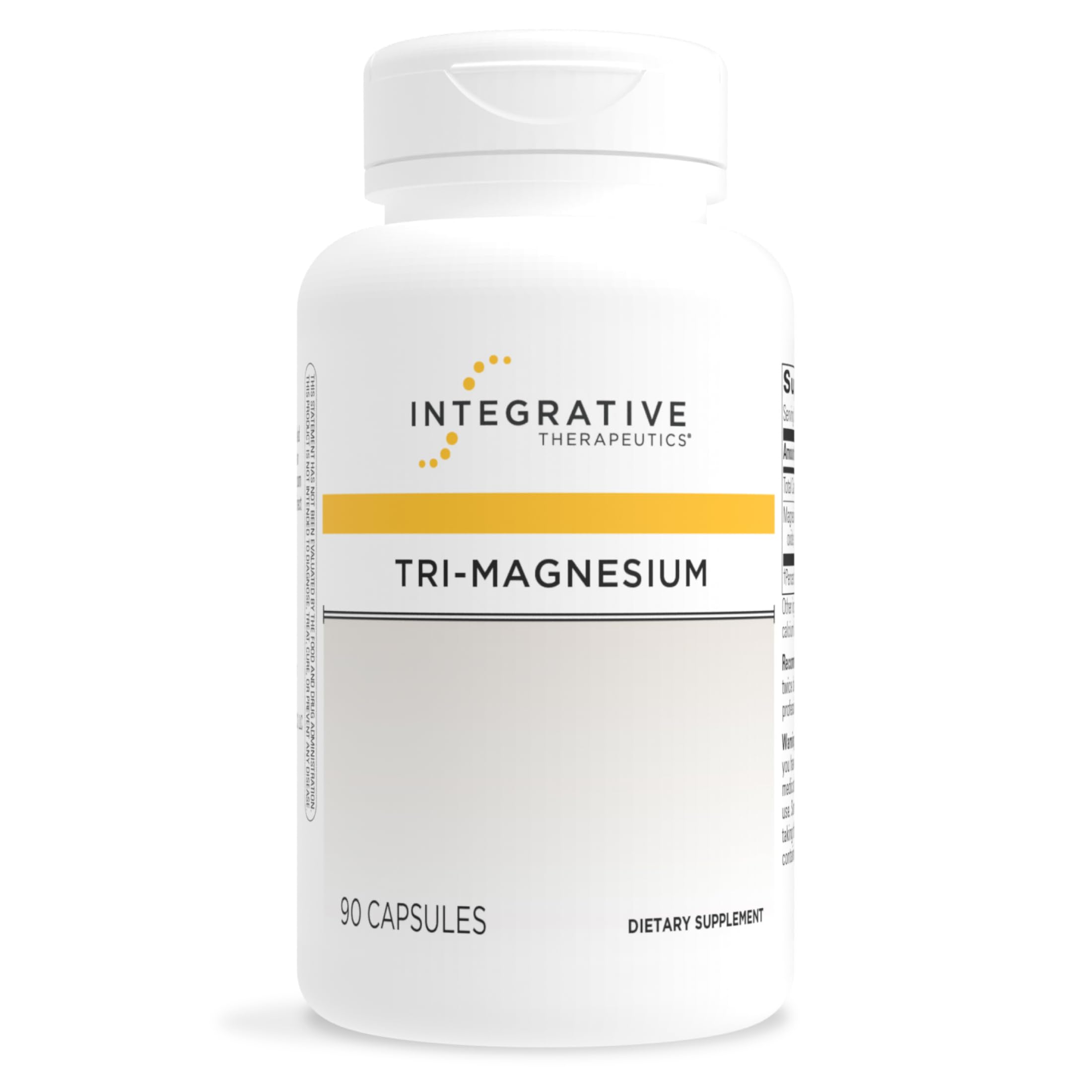 Integrative Therapeutics Tri-Magnesium envase frontal mostrando la marca y beneficios