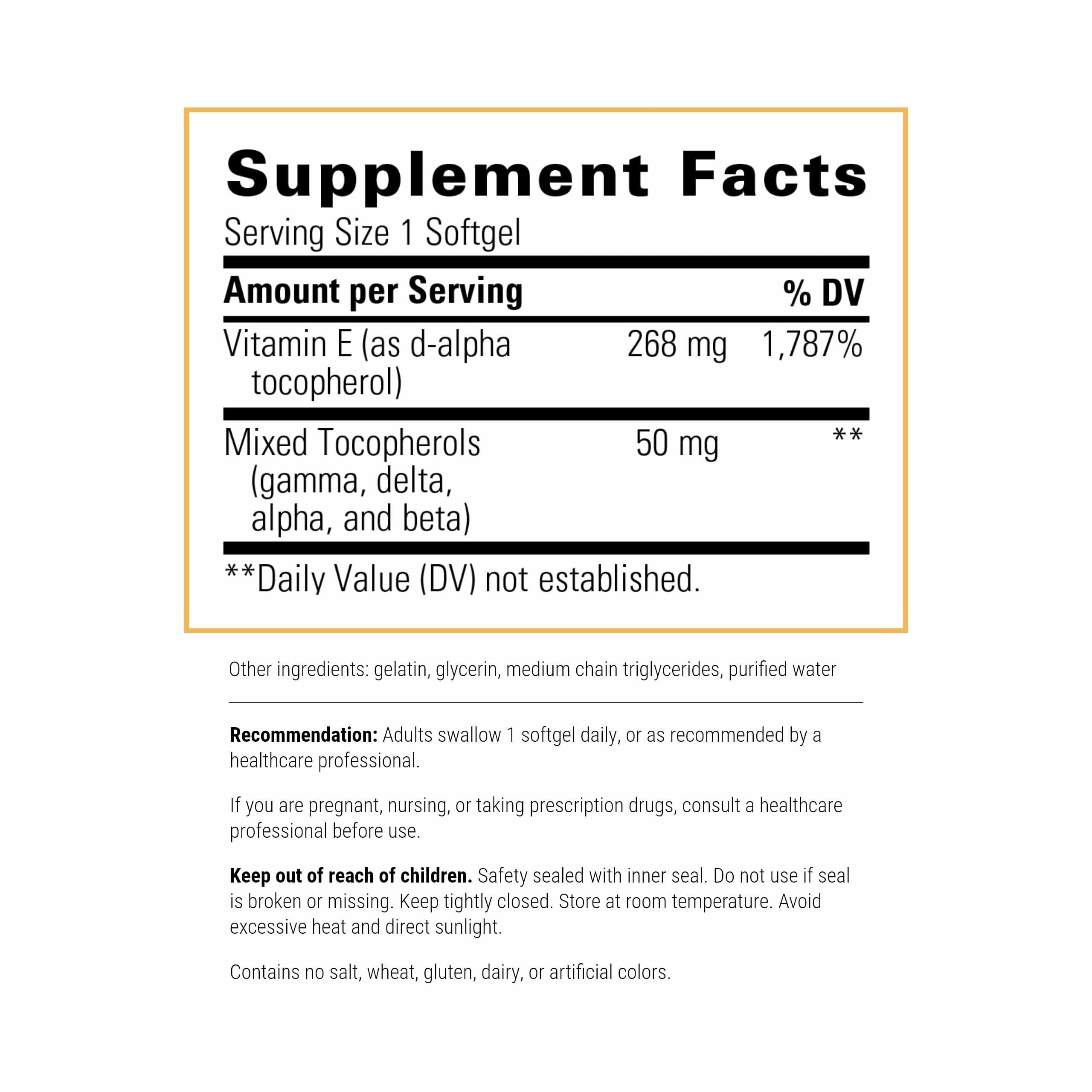 Close-up de softgel Integrative Therapeutics Vitamin E mostrando textura y pureza