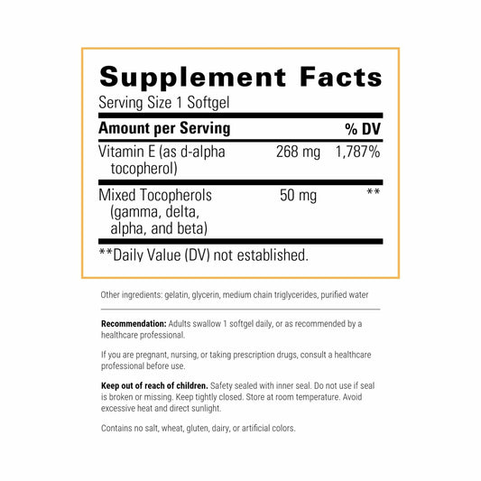 Close-up de softgel Integrative Therapeutics Vitamin E mostrando textura y pureza