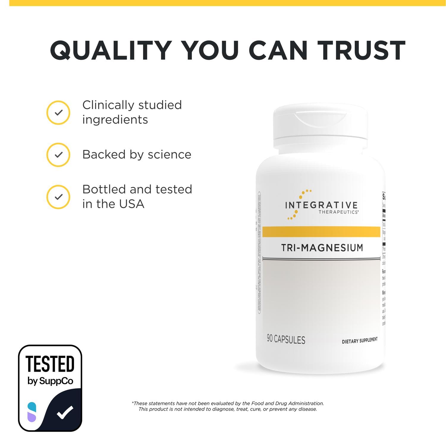 Integrative Therapeutics cápsulas en mano para percepción del tamaño