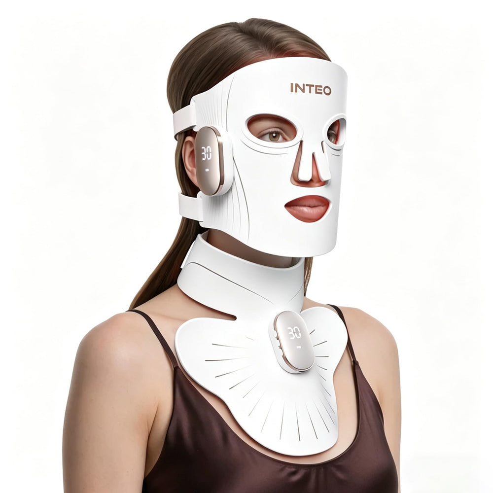 INTEO máscara frontal mostrando cobertura completa y beneficio de uniformidad