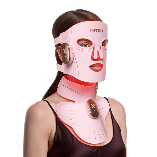 INTEO mascarilla frontal empaquetada mostrando diseño y beneficio de cobertura amplia