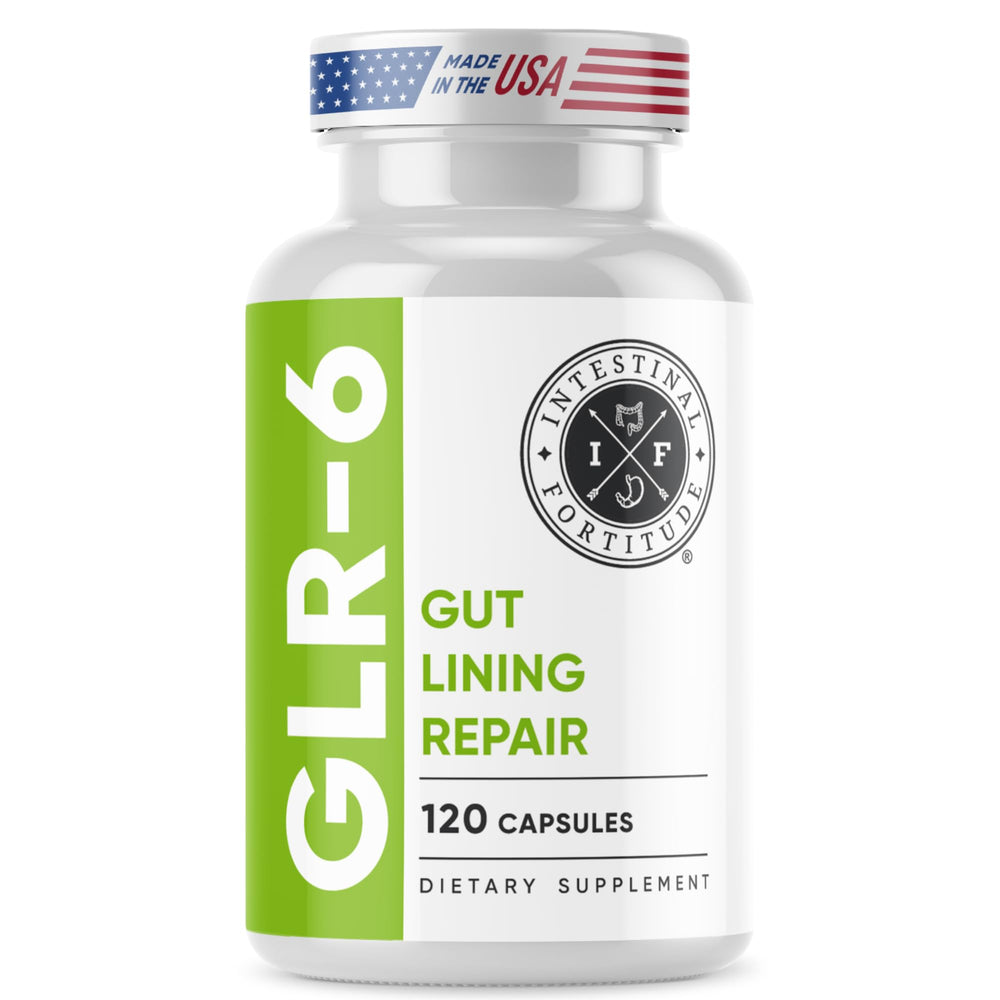 Intestinal Fortitude frasco frontal mostrando etiqueta y cantidad — confianza en la dosis