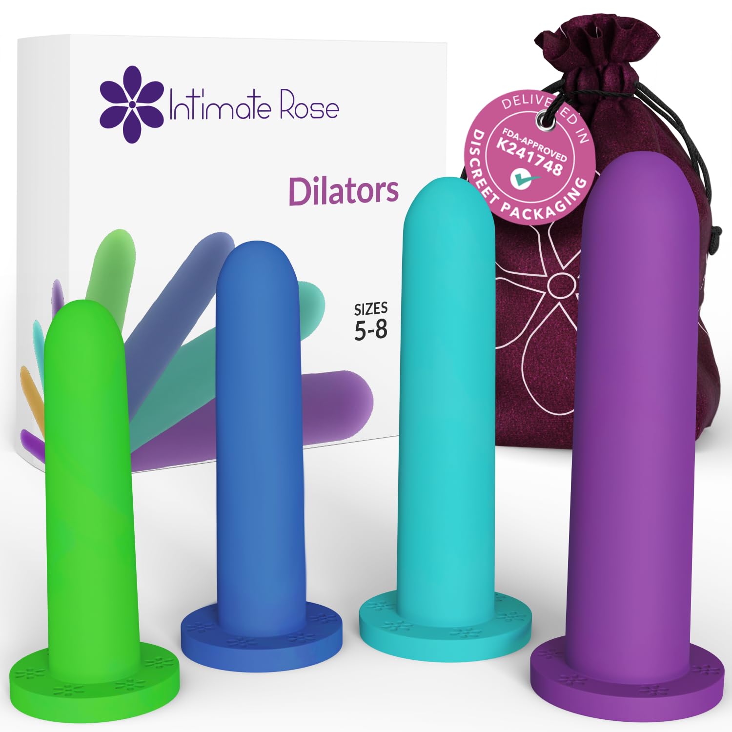 Intimate Rose vista frontal del empaque muestra el kit y beneficios
