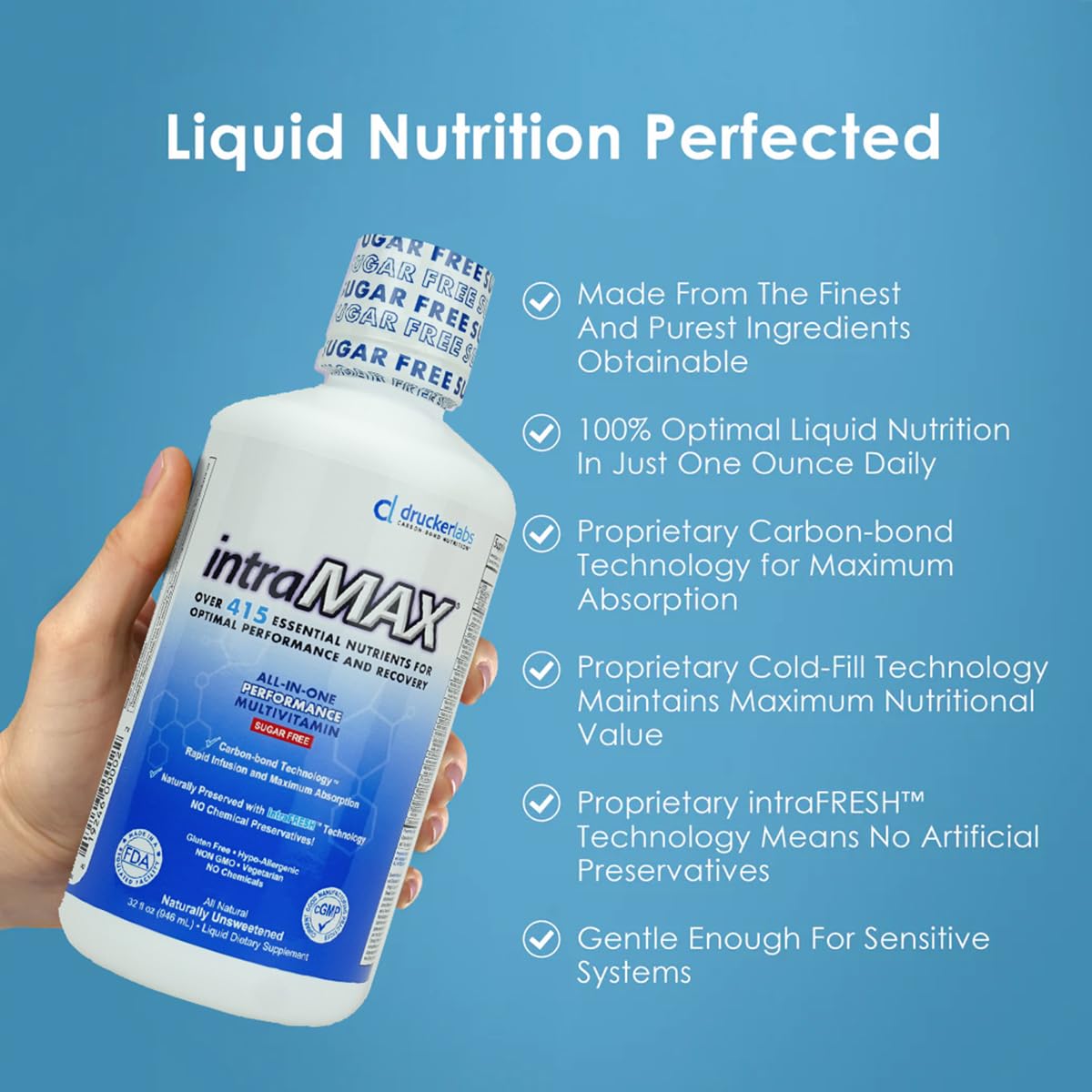 intraMAX etiqueta con lista de ingredientes para confianza