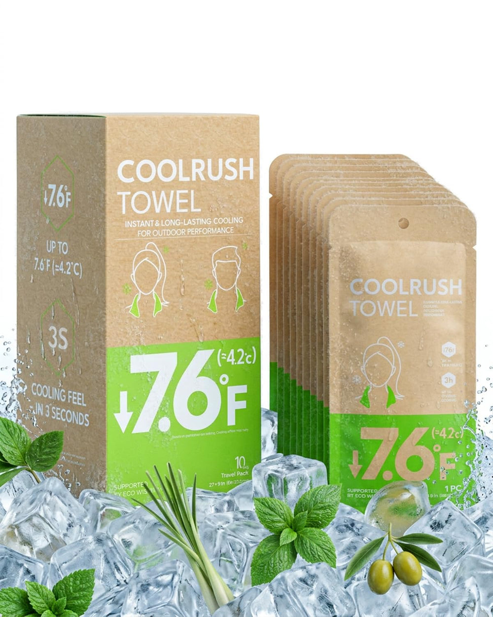IntreLife CoolRush presentación frontal pack de 10, portátil para calor
