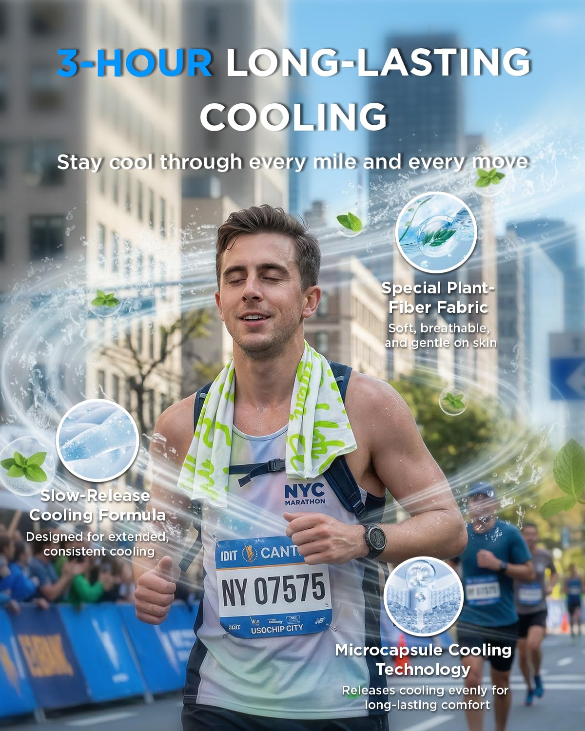 IntreLife CoolRush en uso por corredor, refresca al instante durante entrenamiento