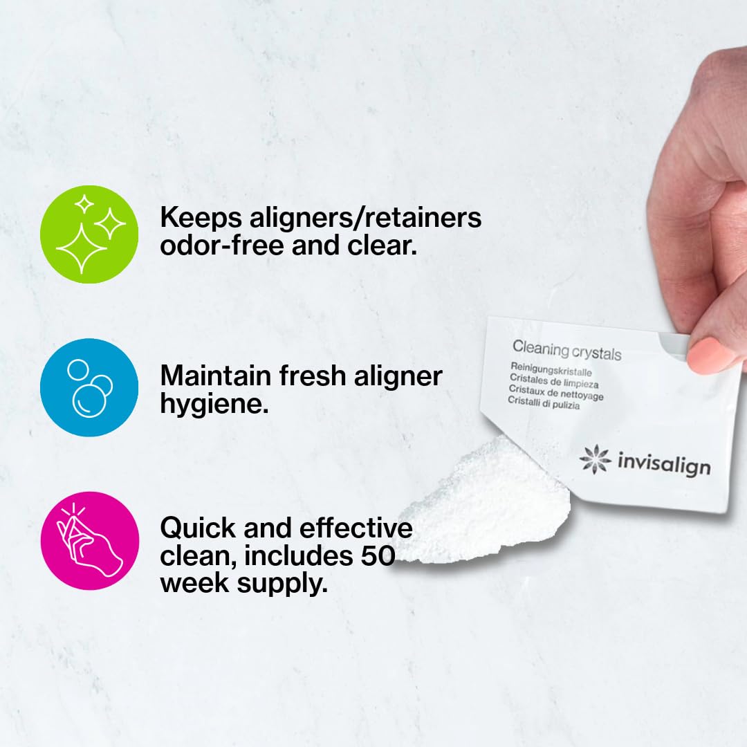 INVISALIGN sobre abierto con polvo para limpieza rápido y efectivo